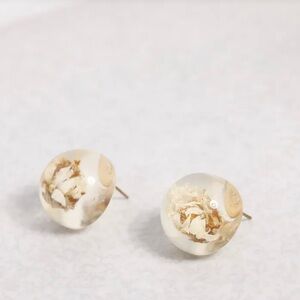 Flower crystal ball earrings